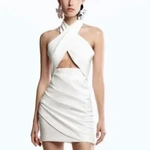 Zara | Dresses | Zara White Halter Mini Dress Size M | Poshmark